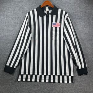 Dalco Athletic 1/4 Zip Back Judge Referee Shirt Men's XL Black/White LS USA Made